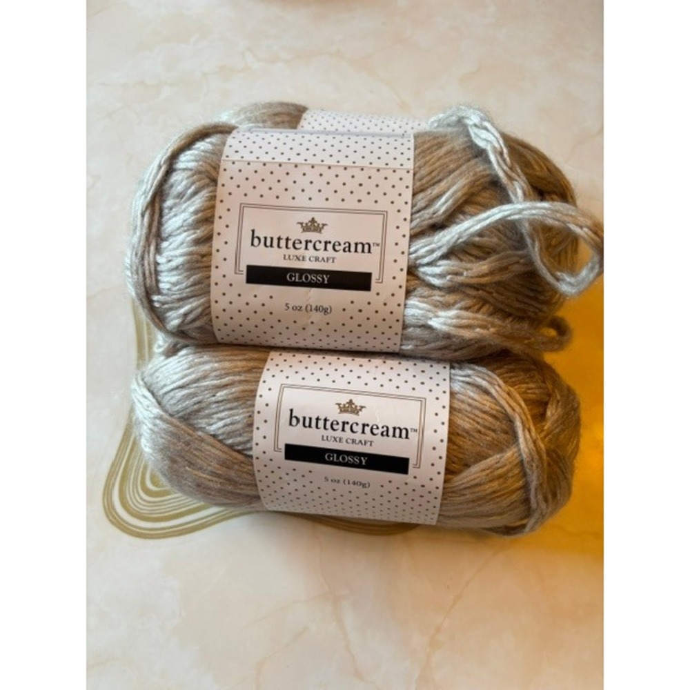 Buttercream Luxe Craft Glossy Yarn Taupe 3 Skeins Jumbo Weight 7 Acrylic Nylon